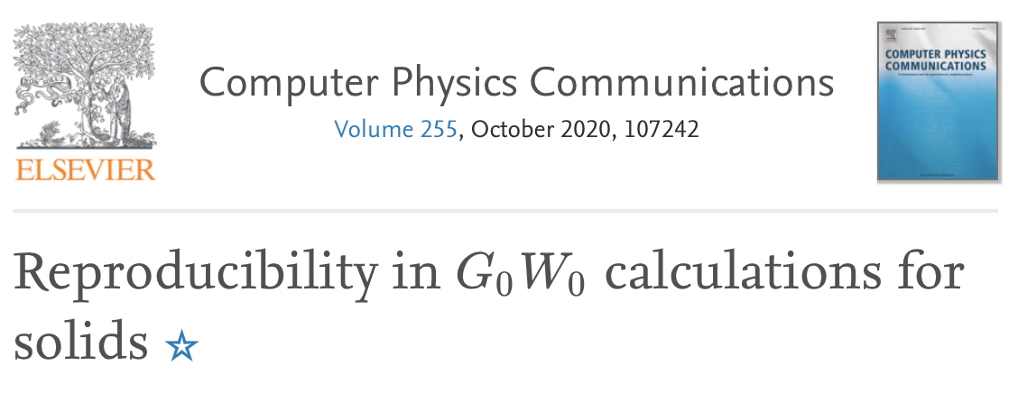 Reproducibility in G0W0 calculations for solids
