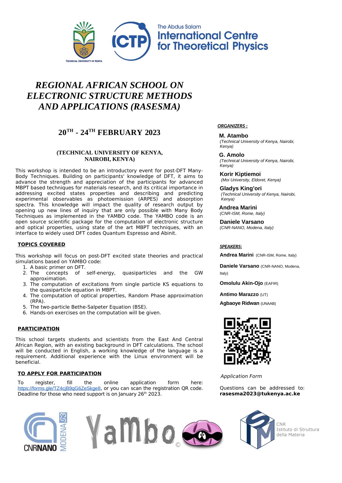 RASESMA 2023 – YAMBO CODE